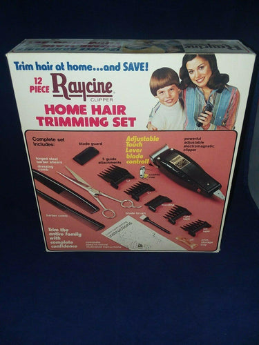 12 Piece Raycine Clipper Home Hair Trimming Set (Missing Combs & Barber Shears)